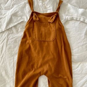 Boys brown romper with white undershirt